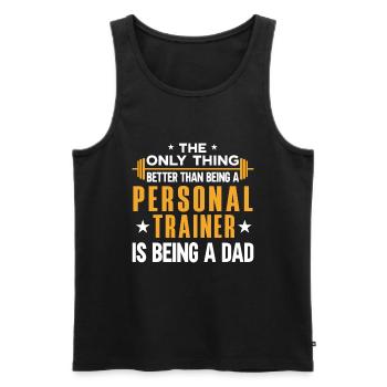 Fitness Workout Motivation Entraîneur personnel - Débardeur bio Premium Homme - noir - Devant - Michal (187cm)