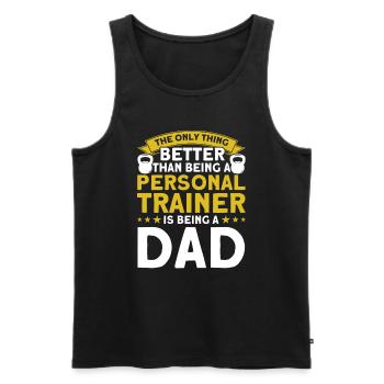 Fitness Workout Motivation Entraîneur personnel - Débardeur bio Premium Homme - noir - Devant - Michal (187cm)