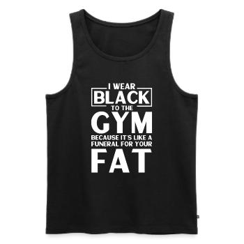 Fitness Workout Motivation Entraîneur personnel - Débardeur bio Premium Homme - noir - Devant - Michal (187cm)