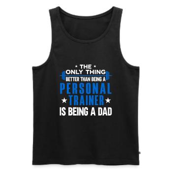 Fitness Workout Motivation Entraîneur personnel - Débardeur bio Premium Homme - noir - Devant - Michal (187cm)