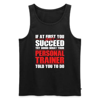 Fitness Workout Motivation Entraîneur personnel - Débardeur bio Premium Homme - noir - Devant - Michal (187cm)