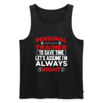 Fitness Workout Motivation Entraîneur personnel - Débardeur bio Premium Homme - noir - Devant - Michal (187cm)