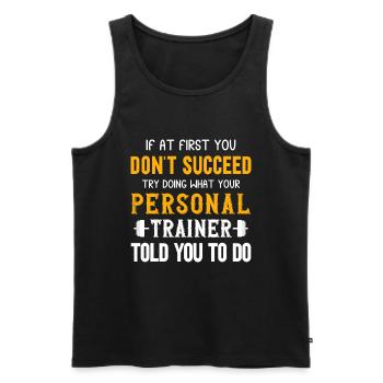 Fitness Workout Motivation Entraîneur personnel - Débardeur bio Premium Homme - noir - Devant - Michal (187cm)