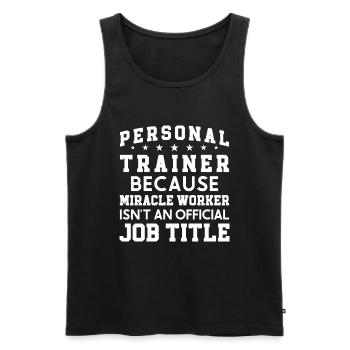 Fitness Workout Motivation Entraîneur personnel - Débardeur bio Premium Homme - noir - Devant - Michal (187cm)