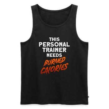 Fitness Workout Motivation Entraîneur personnel - Débardeur bio Premium Homme - noir - Devant - Michal (187cm)