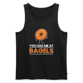 Bagel Food Gift Bagel - Men's Premium Organic Tank Top - black - Front - AI Model Male 178 light (178cm)