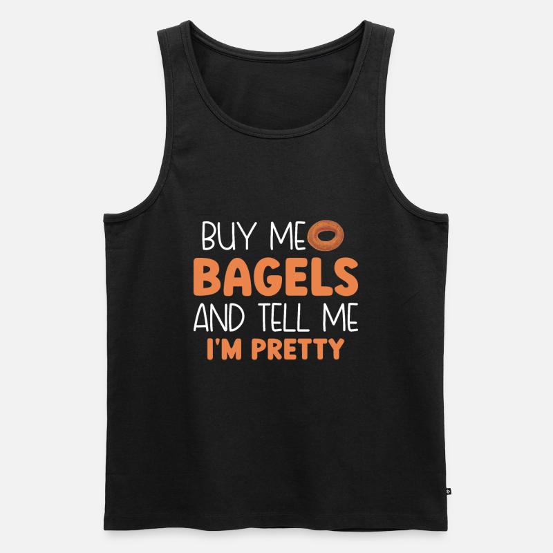 Bagel Essen Geschenk Bagel - Männer Premium Bio Tank Top - Schwarz