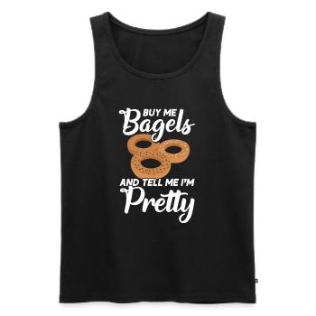 Bagel Food Gift Bagel - Men's Premium Organic Tank Top - black - Front - AI Model Male 178 light (178cm)