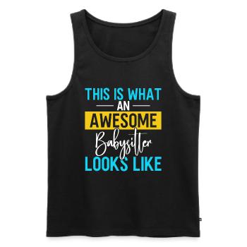 Babysitter Geschenk Babysitting Bester Babysitter - Männer Premium Bio Tank Top - Schwarz - Vorne - AI Model Male 178 light (178cm)