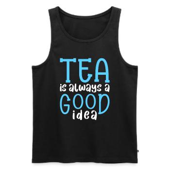 Tea Drinker Tea Lover Gift Tea - Men's Premium Organic Tank Top - black - Front - AI Model Male 178 light (178cm)