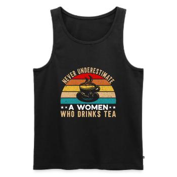 Tea Drinker Tea Lover Gift Tea - Men's Premium Organic Tank Top - black - Front - AI Model Male 178 light (178cm)
