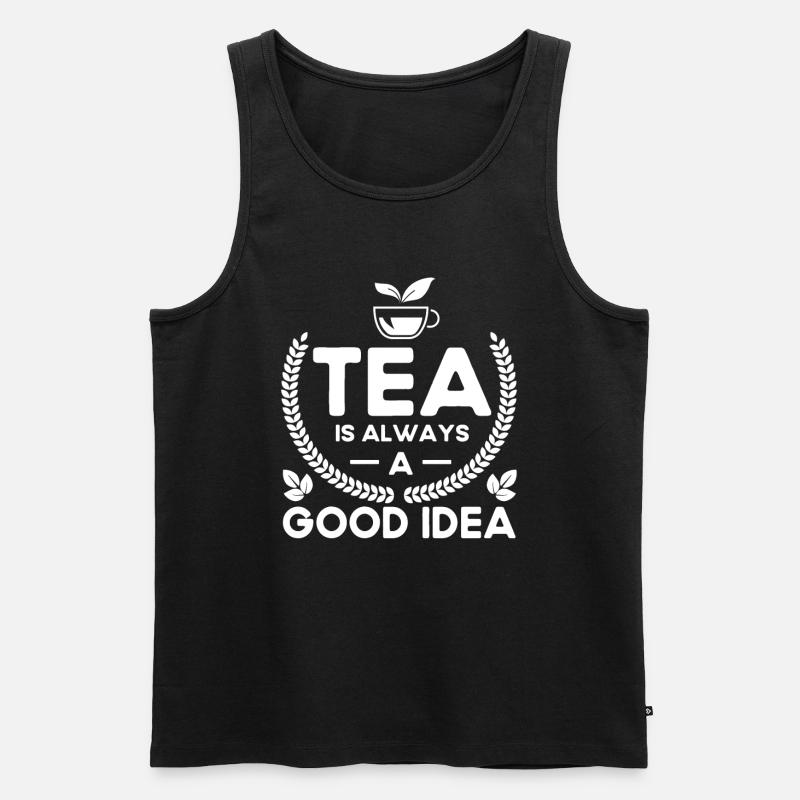 Teetrinker Teeliebhaber Geschenk Tee - Männer Premium Bio Tank Top - Schwarz