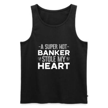 Banquier Banque Argent Banquier - Débardeur bio Premium Homme - noir - Devant - AI Model Male 178 light (178cm)