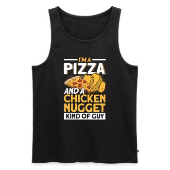 Pizza Food Pizzeria Tranche de pizza Pizza maker - Débardeur bio Premium Homme - noir - Devant - Michal (187cm)