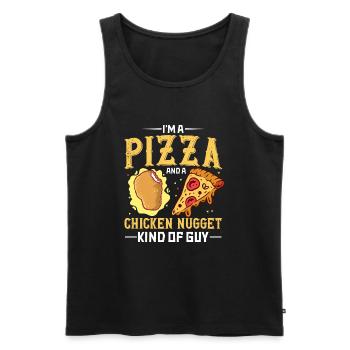 Pizza Food Pizzeria Tranche de pizza Pizza maker - Débardeur bio Premium Homme - noir - Devant - Michal (187cm)