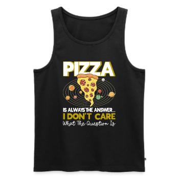 Pizza Food Pizzeria Tranche de pizza Pizza maker - Débardeur bio Premium Homme - noir - Devant - Michal (187cm)
