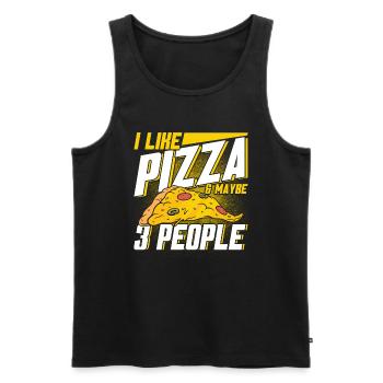 Pizza Food Pizzeria Tranche de pizza Pizza maker - Débardeur bio Premium Homme - noir - Devant - Michal (187cm)