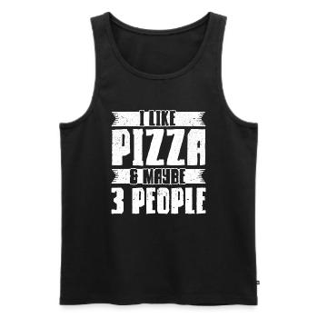 Pizza Food Pizzeria Tranche de pizza Pizza maker - Débardeur bio Premium Homme - noir - Devant - Michal (187cm)