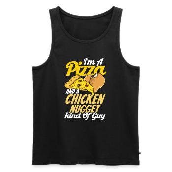 Pizza Food Pizzeria Tranche de pizza Pizza maker - Débardeur bio Premium Homme - noir - Devant - Michal (187cm)