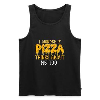 Pizza Food Pizzeria Tranche de pizza Pizza maker - Débardeur bio Premium Homme - noir - Devant - Michal (187cm)