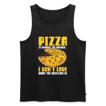 Pizza Food Pizzeria Tranche de pizza Pizza maker - Débardeur bio Premium Homme - noir - Devant - Michal (187cm)
