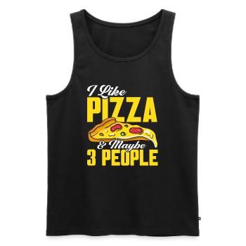 Pizza Food Pizzeria Tranche de pizza Pizza maker - Débardeur bio Premium Homme - noir - Devant - Michal (187cm)