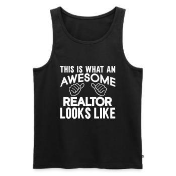 Immobilienmakler Makler Beruf Immobilien - Männer Premium Bio Tank Top - Schwarz - Vorne - Michal (187cm)