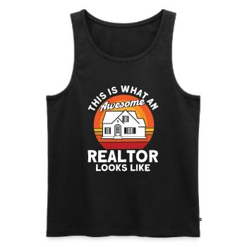 Immobilienmakler Makler Beruf Immobilien - Männer Premium Bio Tank Top - Schwarz - Vorne - Michal (187cm)