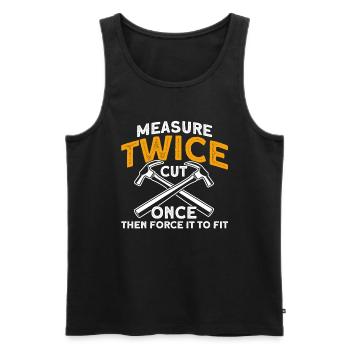 Carpenter Gift Saying Woodworking - Men's Premium Organic Tank Top - black - Front - Michal (187cm)