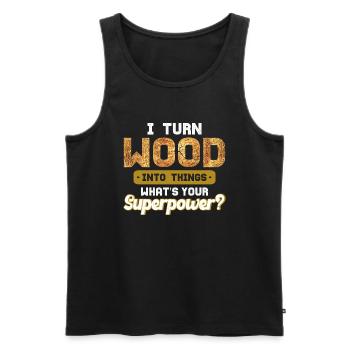 Carpenter Gift Saying Woodworking - Men's Premium Organic Tank Top - black - Front - Michal (187cm)