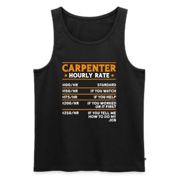 Carpenter Gift Saying Woodworking - Men's Premium Organic Tank Top - black - Front - Michal (187cm)