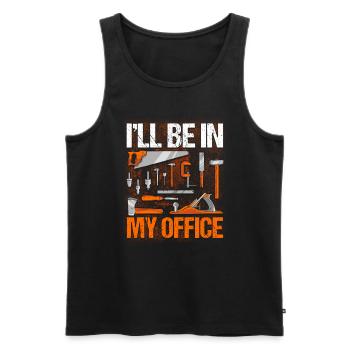 Carpenter Gift Saying Woodworking - Men's Premium Organic Tank Top - black - Front - Michal (187cm)