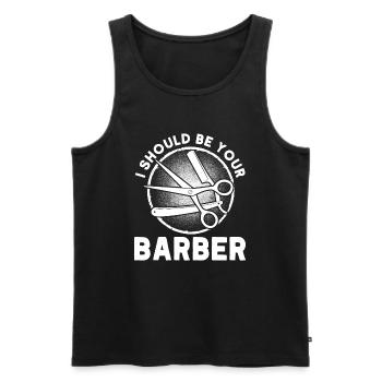 Coiffeur Disant Cadeau Salon de coiffure Coiffeur - Débardeur bio Premium Homme - noir - Devant - Michal (187cm)