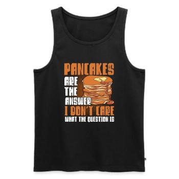 Pfannkuchen Liebhaber Geschenk Pfannkuchen Spruch - Männer Premium Bio Tank Top - Schwarz - Vorne - Michal (187cm)