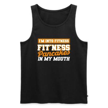 Pfannkuchen Liebhaber Geschenk Pfannkuchen Spruch - Männer Premium Bio Tank Top - Schwarz - Vorne - Michal (187cm)