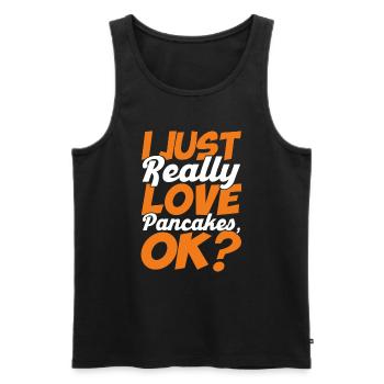 Pfannkuchen Liebhaber Geschenk Pfannkuchen Spruch - Männer Premium Bio Tank Top - Schwarz - Vorne - Michal (187cm)