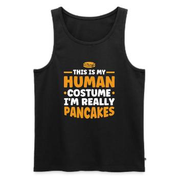 Pfannkuchen Liebhaber Geschenk Pfannkuchen Spruch - Männer Premium Bio Tank Top - Schwarz - Vorne - Michal (187cm)
