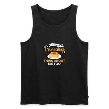 Pfannkuchen Liebhaber Geschenk Pfannkuchen Spruch - Männer Premium Bio Tank Top - Schwarz - Vorne - Michal (187cm)