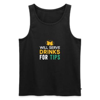 Barman Gift Mixologist Saying Bar - Débardeur bio Premium Homme - noir - Devant - Michal (187cm)