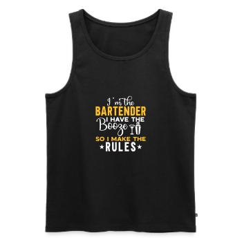 Bartender Gift Mixologist Saying Bar - Men's Premium Organic Tank Top - black - Front - Michal (187cm)