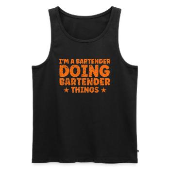 Barman Gift Mixologist Saying Bar - Débardeur bio Premium Homme - noir - Devant - Michal (187cm)