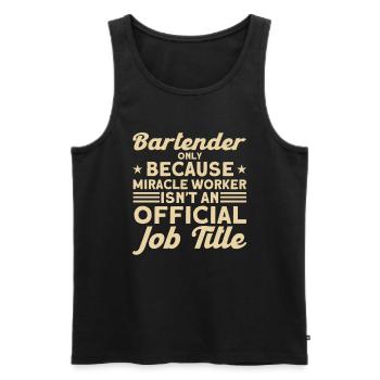 Barman Gift Mixologist Saying Bar - Débardeur bio Premium Homme - noir - Devant - Michal (187cm)