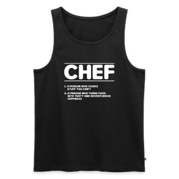 Chef saying gift funny cook - Men's Premium Organic Tank Top - black - Front - AI Model Male 178 light (178cm)