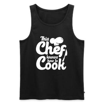 Chef saying gift funny cook - Men's Premium Organic Tank Top - black - Front - AI Model Male 178 light (178cm)