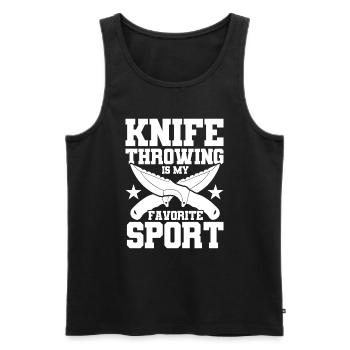 Knife throwing disc gift knife thrower - Men's Premium Organic Tank Top - black - Front - Michal (187cm)