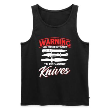 Knife throwing disc gift knife thrower - Men's Premium Organic Tank Top - black - Front - Michal (187cm)
