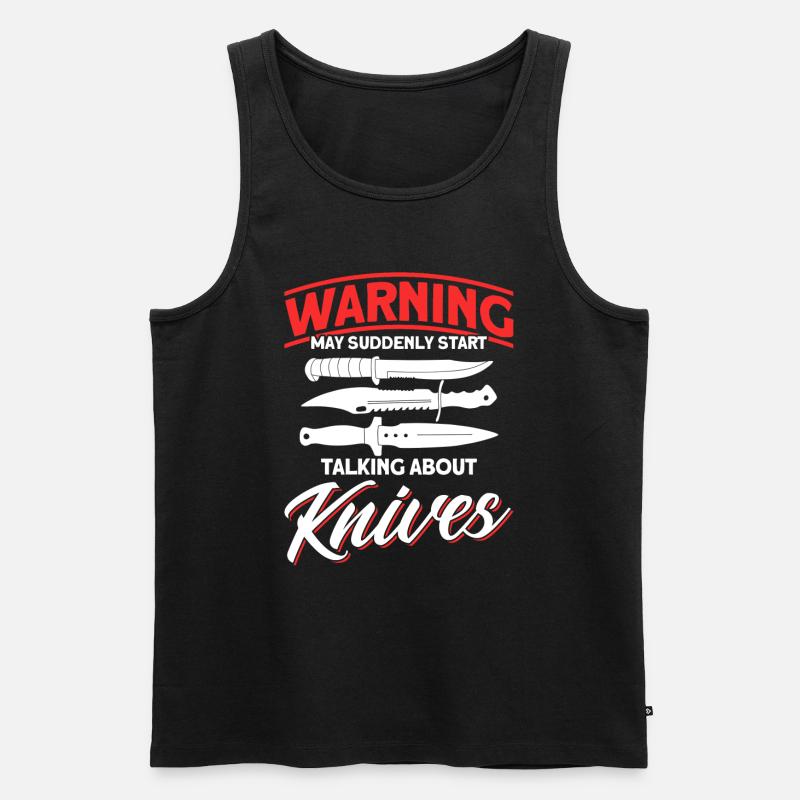 Messerwurfscheibe Geschenk Messerwerfer - Männer Premium Bio Tank Top - Schwarz