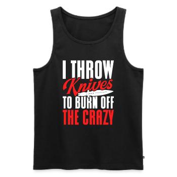 Knife Throwing Disc Gift Knife Thrower - Men's Premium Organic Tank Top - black - Front - Michal (187cm)
