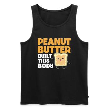 Peanut Butter Saying Peanut Butter Lover Gift - Men's Premium Organic Tank Top - black - Front - AI Model Male 178 light (178cm)