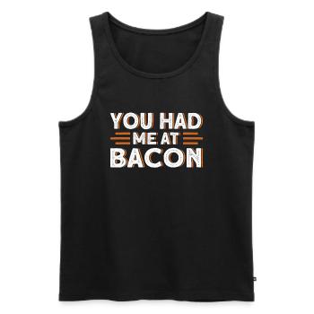 You had me at Bacon - Men's Premium Organic Tank Top - black - Front - AI Model Male 178 light (178cm)